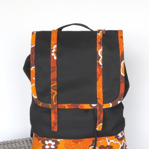 Plecak czrny, pomarańczowy, Arampi